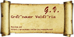 Grünauer Valéria névjegykártya